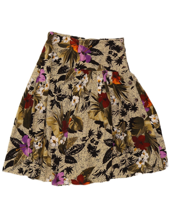 Saia feminina vintage linha A W26 pequena floral bege