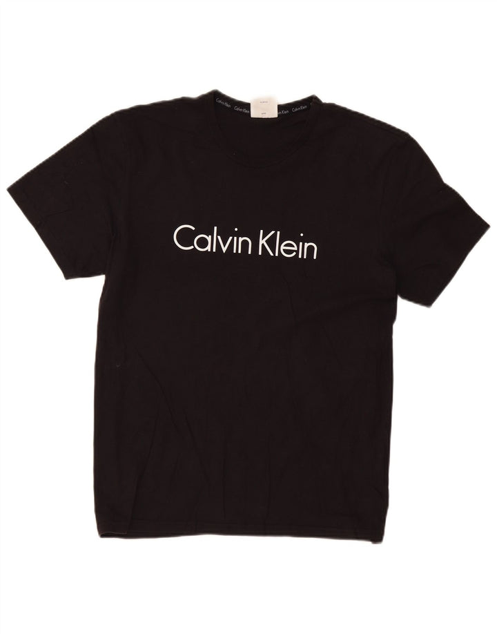 Calvin Klein Camiseta masculina gráfica Top Médio Preto