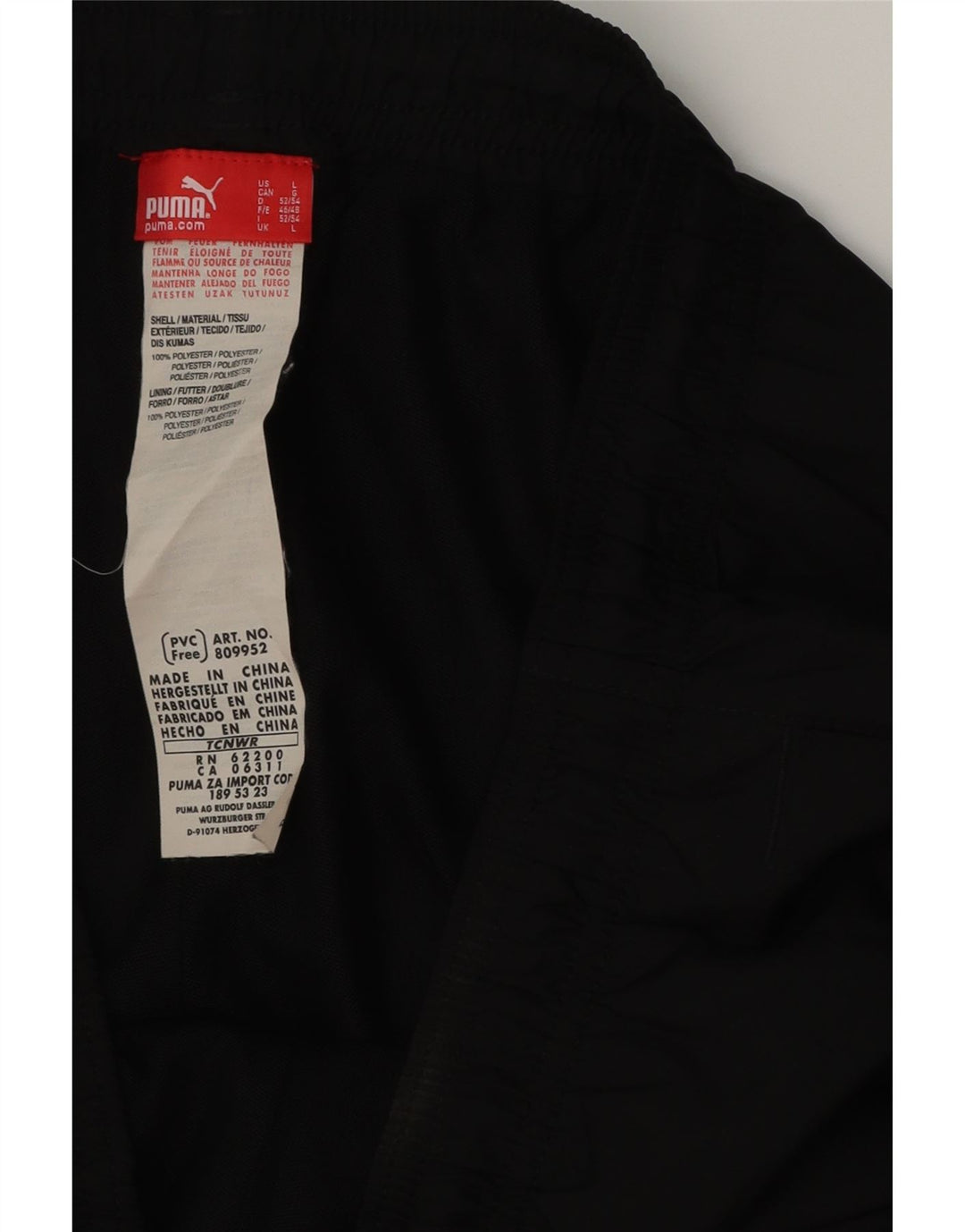 Calça de treino PUMA masculina Capri grande poliéster preto