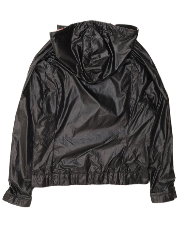 Adidas Womens Hooded Oversized Rain Jacket UK 8 Pequeno Preto Poliamida
