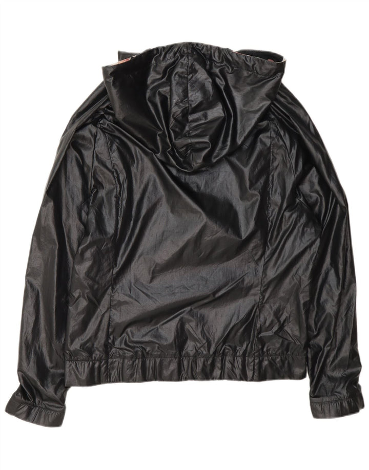 Adidas Womens Hooded Oversized Rain Jacket UK 8 Pequeno Preto Poliamida