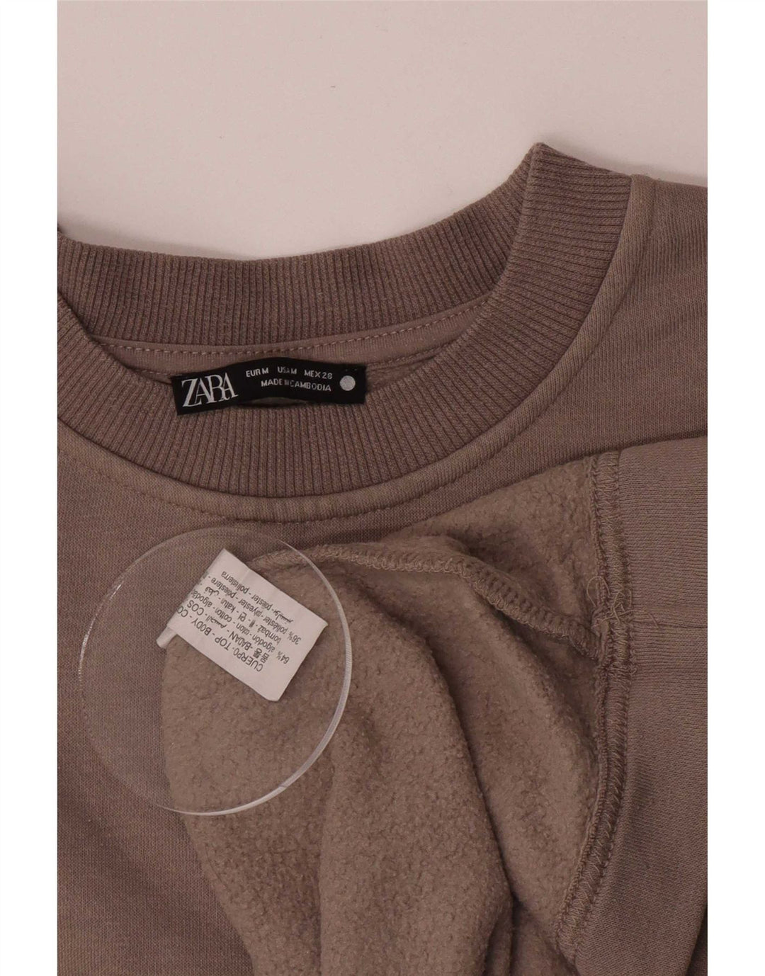 Zara moletom feminino jumper UK 14 algodão cinza médio