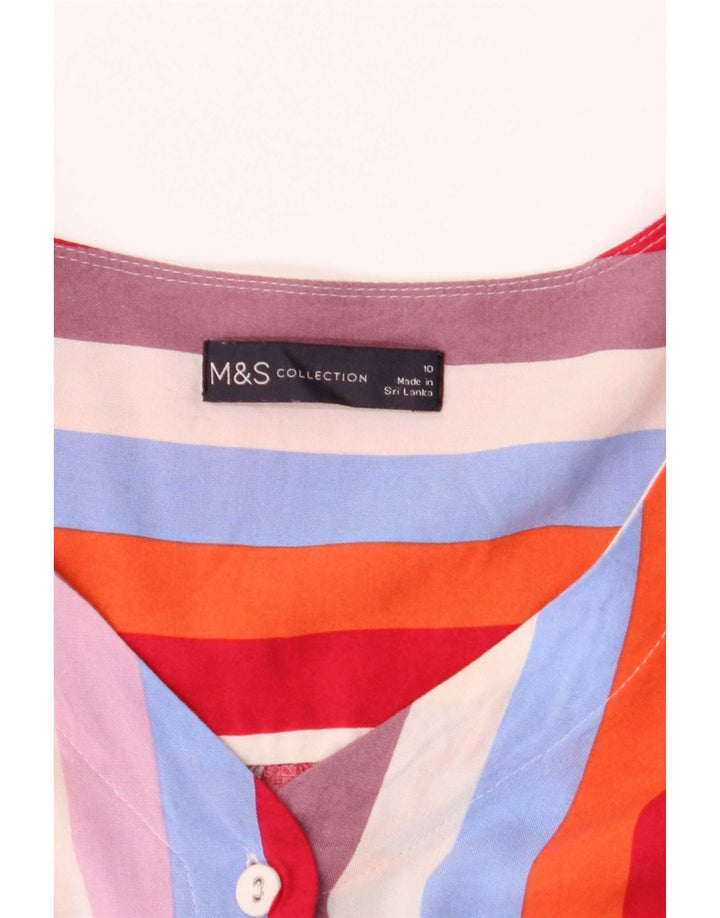 Blusa feminina Marks & Spencer Crop Shirt Reino Unido 10 pequena multicolorida