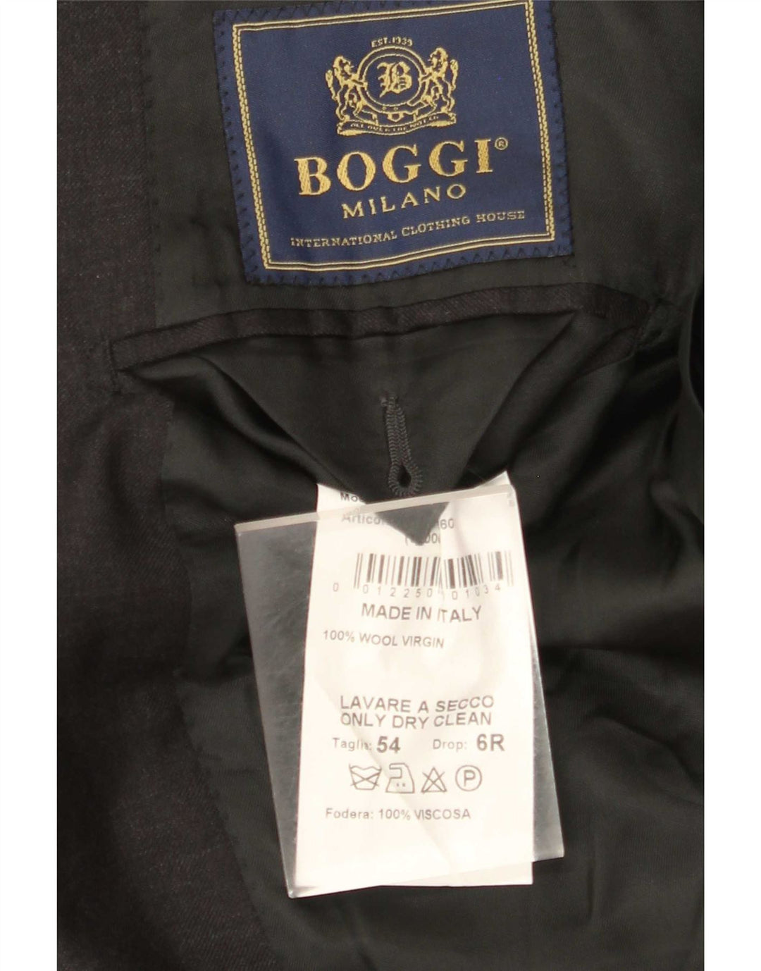 Jaqueta blazer masculina Boggi Milano com 3 botões IT 54 2XL lã cinza