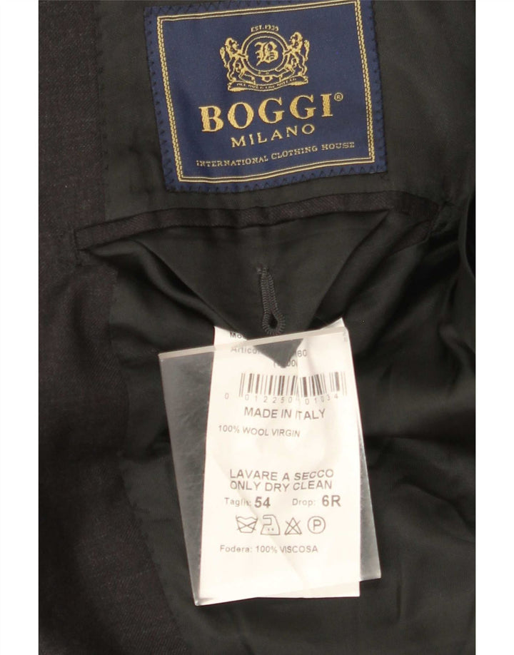 Jaqueta blazer masculina Boggi Milano com 3 botões IT 54 2XL lã cinza