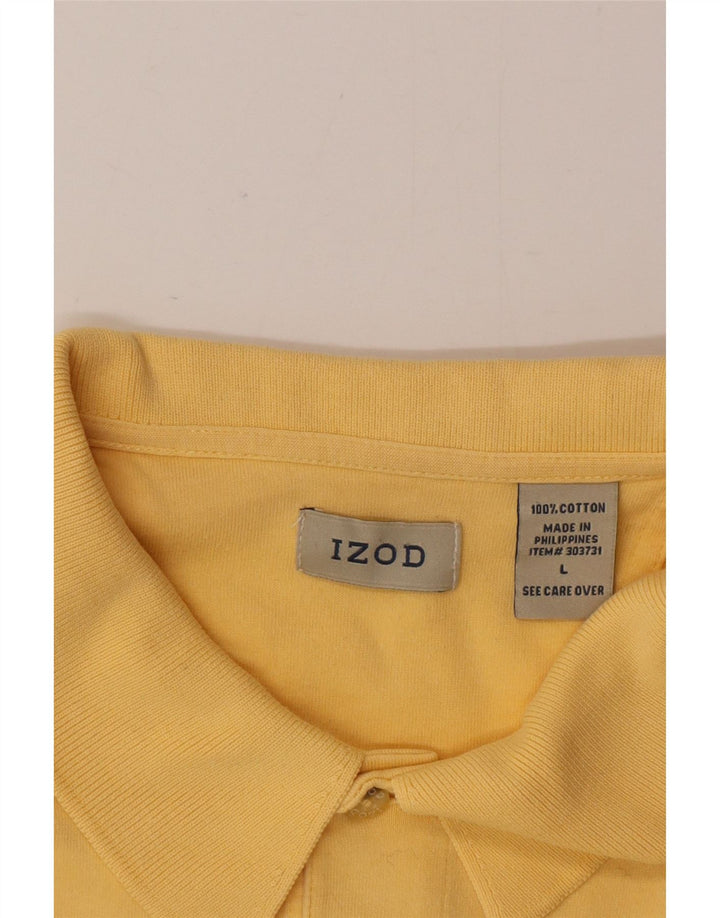 Camisa polo masculina Izod grande algodão amarelo