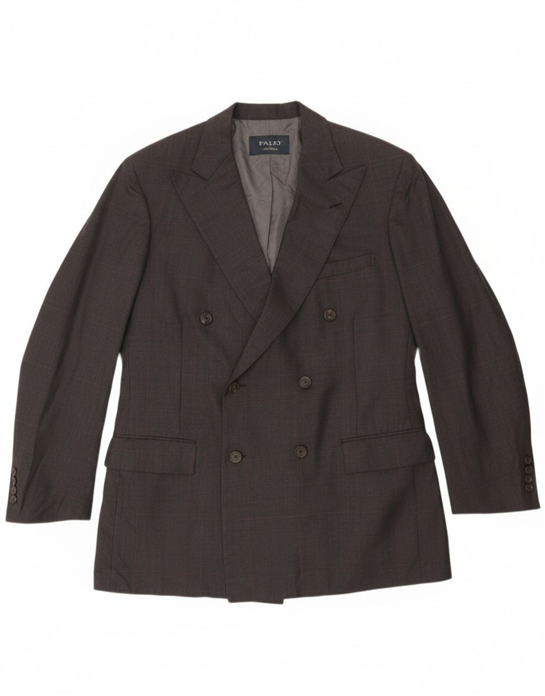 Jaqueta Blazer Masculina Polo Ralph Lauren com Trespassado Duplo Reino Unido 40 Grande Cinza Xadrez