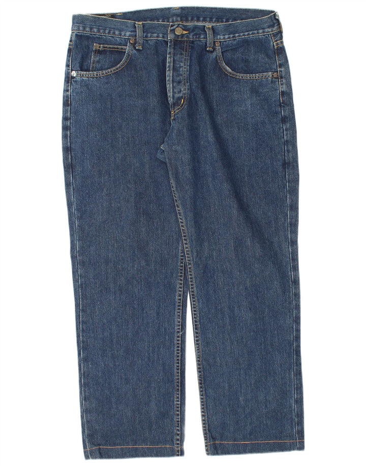 Lee Mens Seattle Straight Jeans W36 L28 Azul Algodão