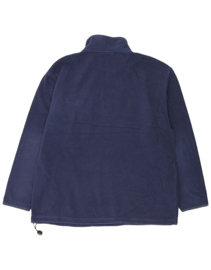 Suéter de lã masculino Marks & Spencer Blue Harbor com zíper e gola média azul marinho