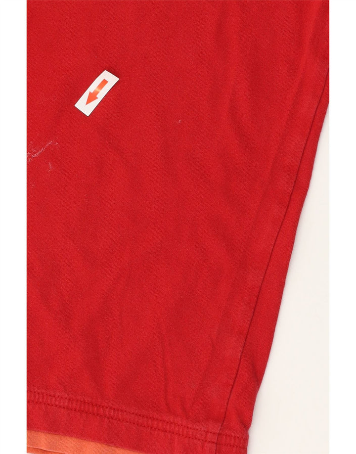 ADIDAS Mens Graphic T-Shirt Top Grande Algodão Vermelho