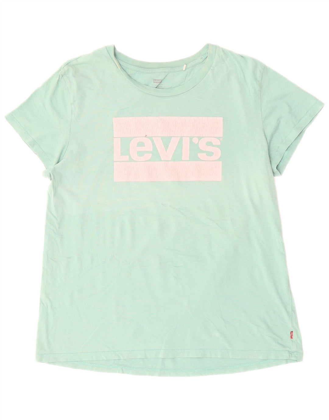 Camiseta feminina gráfica LEVI'S UK 16 grande algodão turquesa