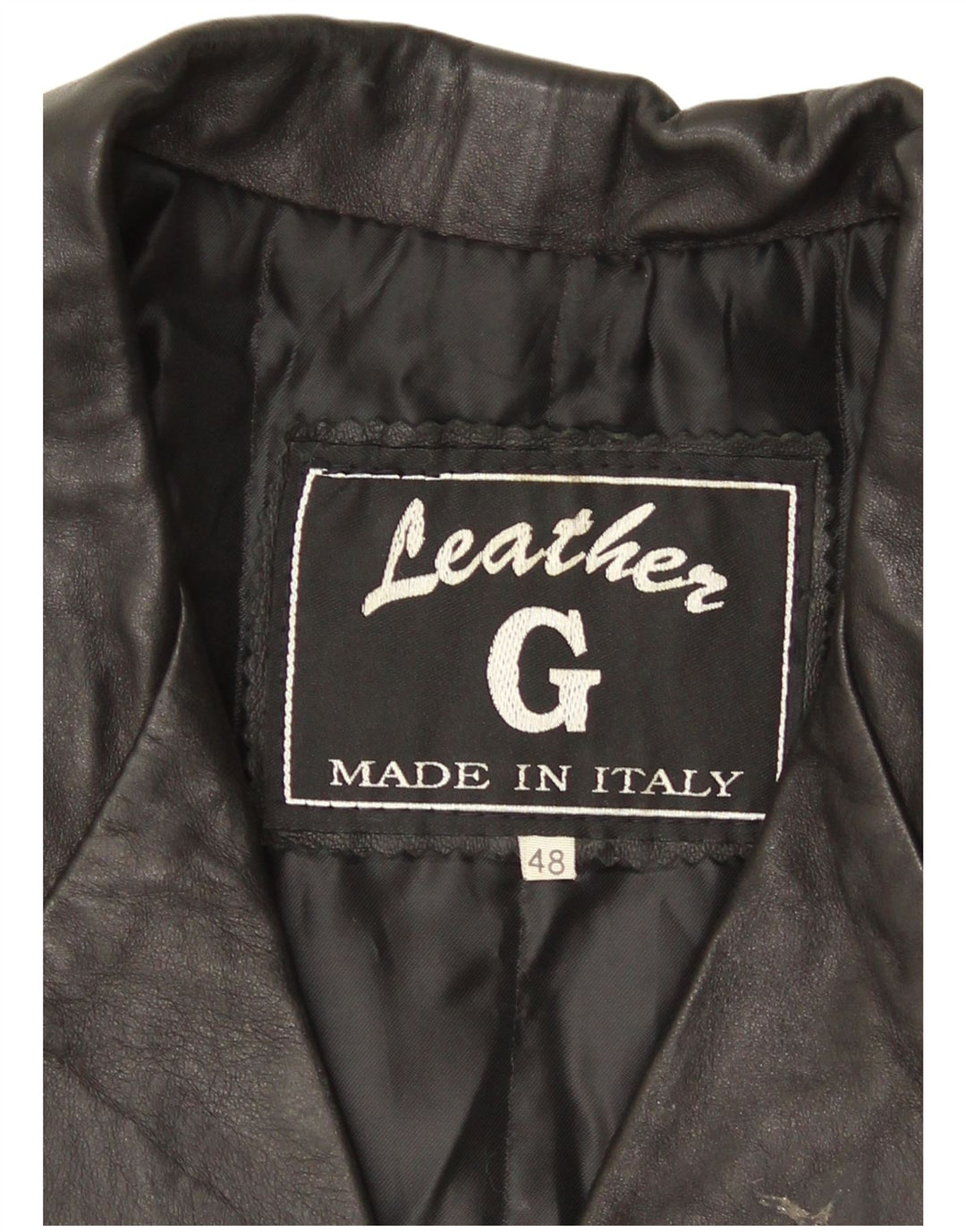 Jaqueta de couro feminina vintage IT 48 XL couro preto