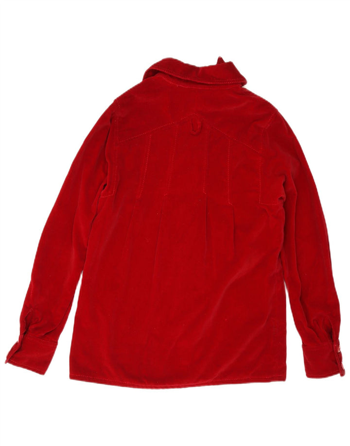 Camisa de veludo feminina Dotti Didit UK 8 pequena vermelha