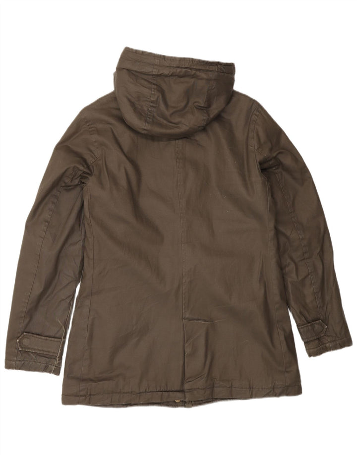 CHAMPION Jaqueta feminina Sherpa Parka com capuz UK 6 XS algodão cáqui