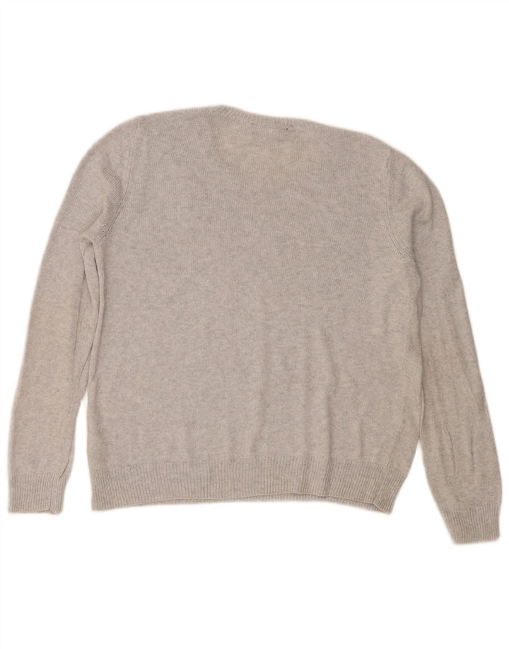 Suéter feminino Marks & Spencer com gola redonda Reino Unido 14 cinza médio Natal