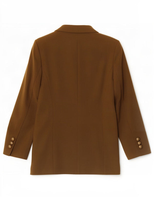 Jaqueta blazer feminina de 2 botões Choise by Danwear Reino Unido 10 pequena cáqui poliéster