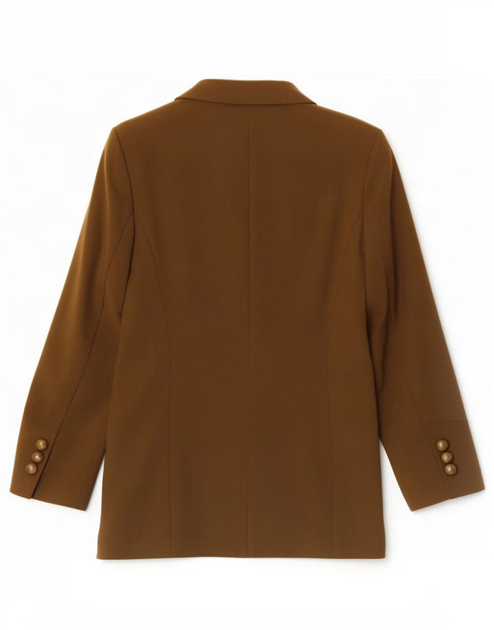 Jaqueta blazer feminina de 2 botões Choise by Danwear Reino Unido 10 pequena cáqui poliéster