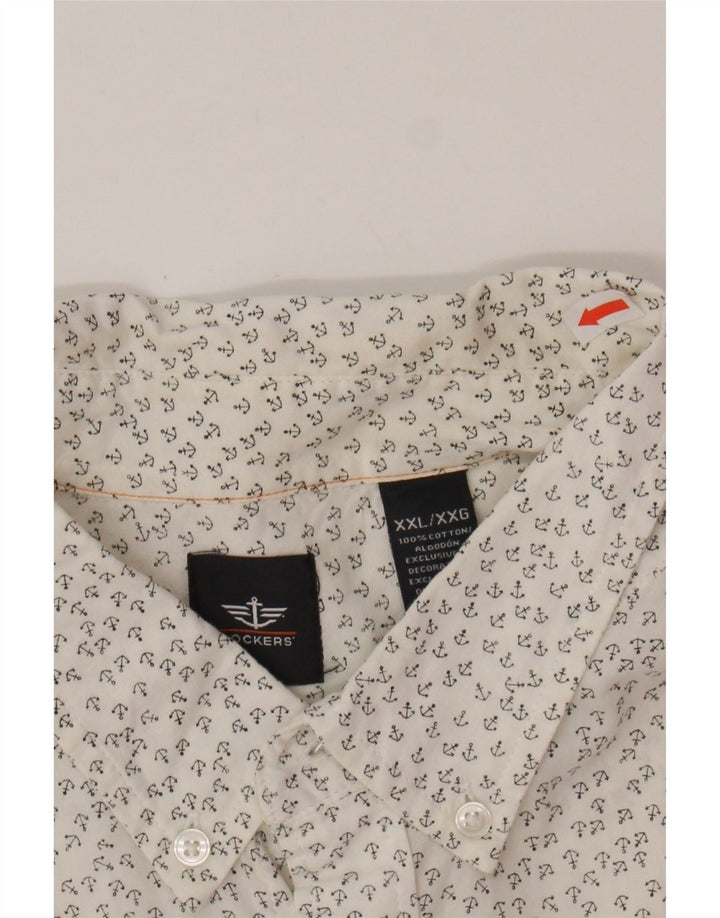 Camisa masculina DOCKERS com padrão abstrato gráfico 2XL algodão branco