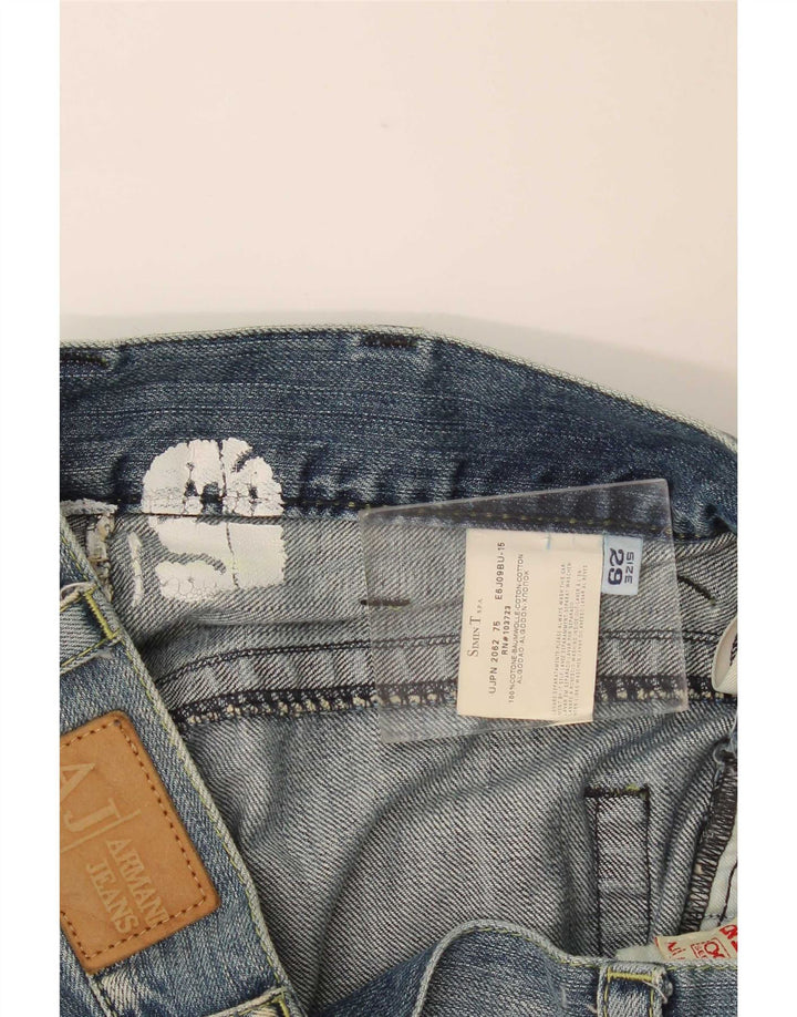 Armani feminino jeans de perna larga W29 L32 algodão azul