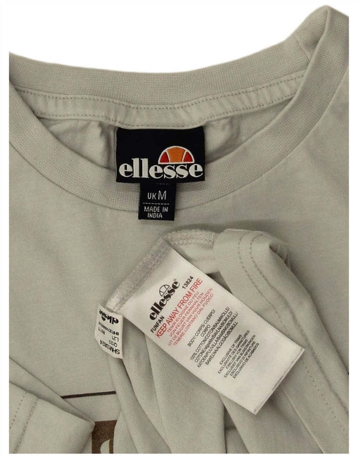 Camiseta masculina gráfica ELLESSE algodão cinza médio