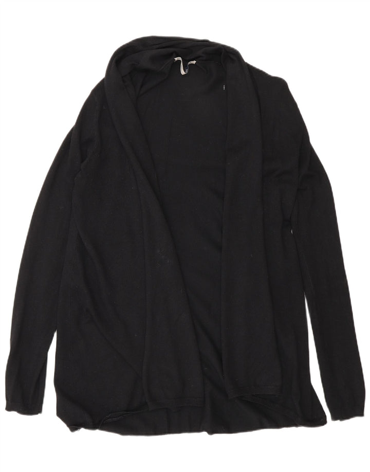 Zara Suéter Cardigan Aberto Feminino Reino Unido 12 Médio Preto