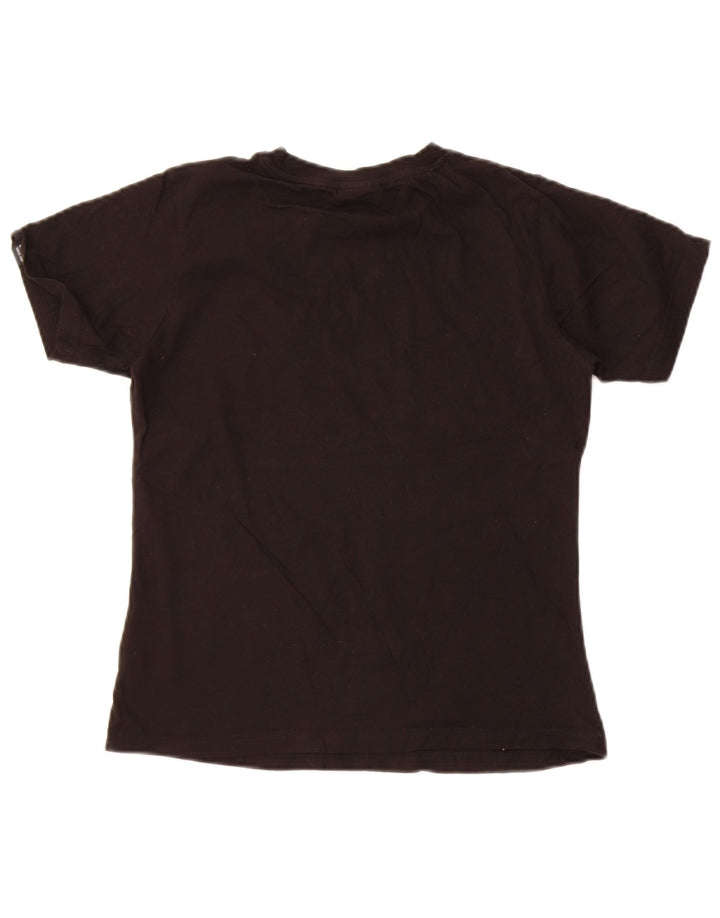 Camiseta feminina Ellesse com estampa gráfica UK 8 pequena algodão preto