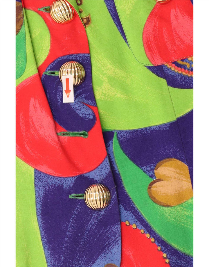 Jaqueta Blazer Feminina Vintage IT 42 Patchwork Médio Multicolorido