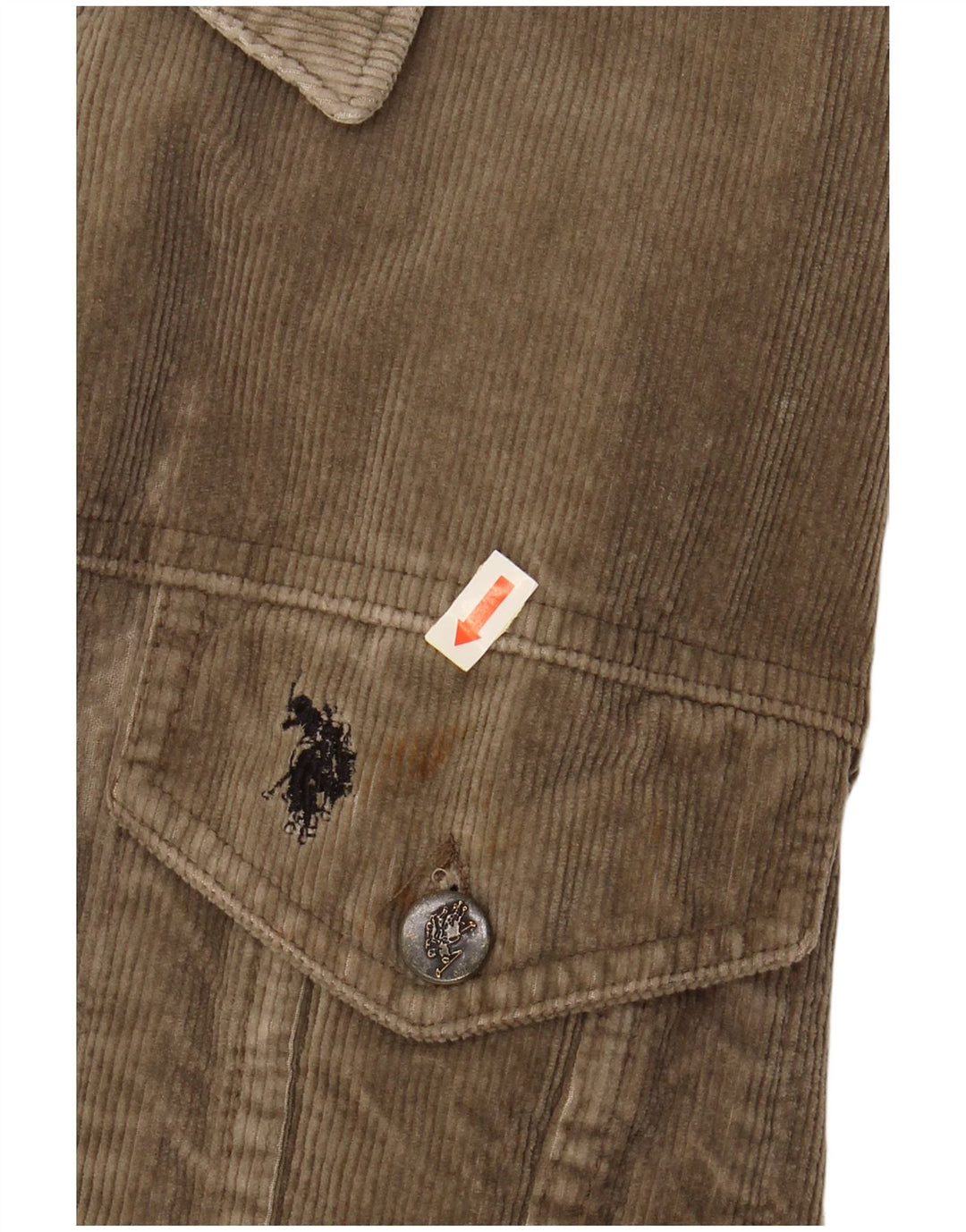 ASSN POLO DOS EUA. Jaqueta masculina de veludo cotelê UK 42 XL bege