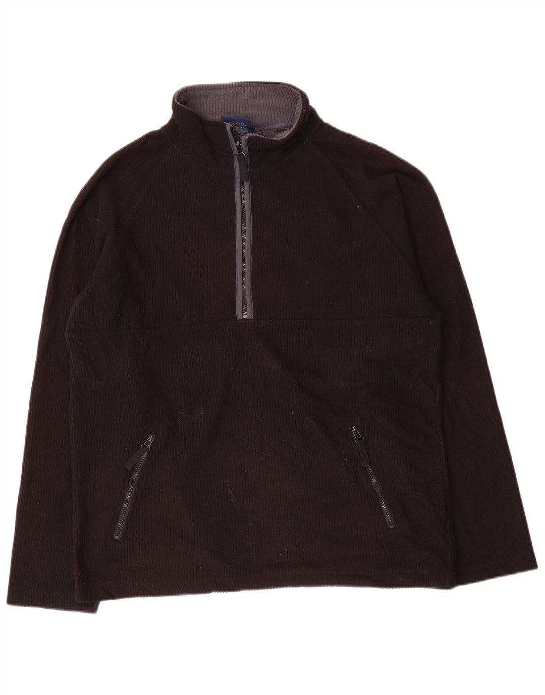 Suéter de lã masculino Marks & Spencer Blue Harbor com zíper e gola pequena preto