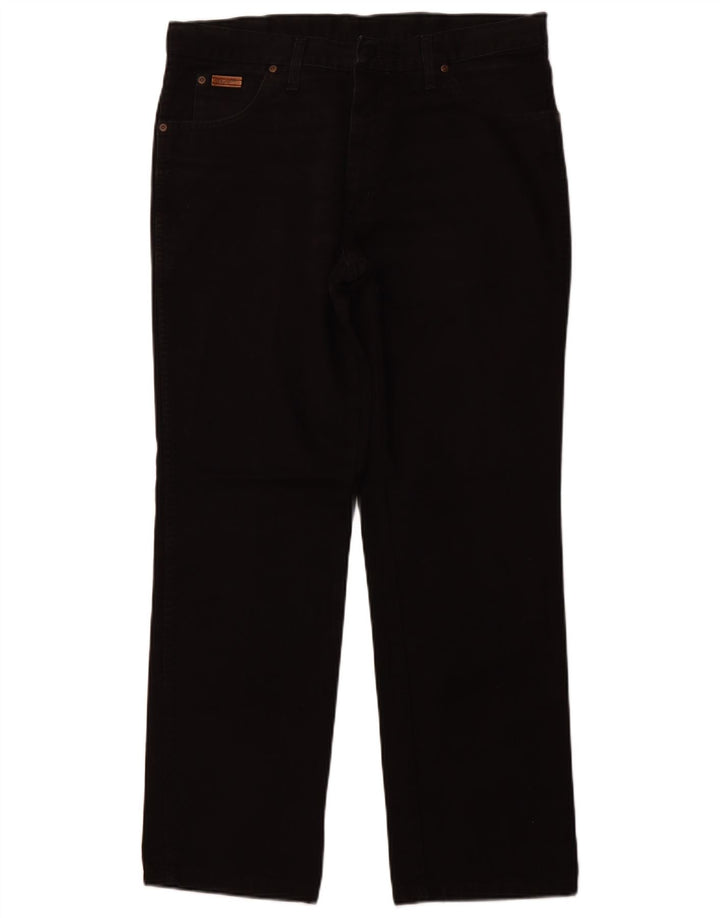 WRANGLER Masculino Texas Straight Jeans W36 L30 Algodão Preto