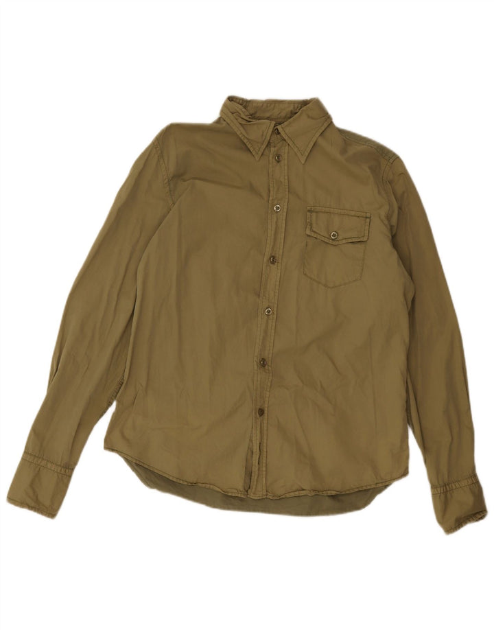 Camisa masculina Guess grande de algodão cáqui