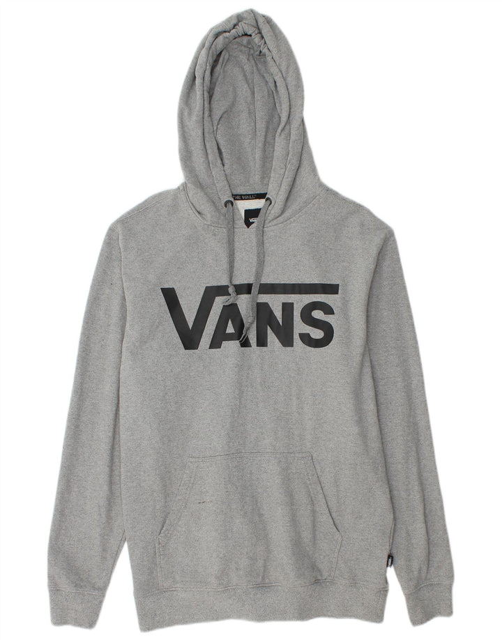 Vans masculino gráfico moletom com capuz pequeno algodão manchado cinza