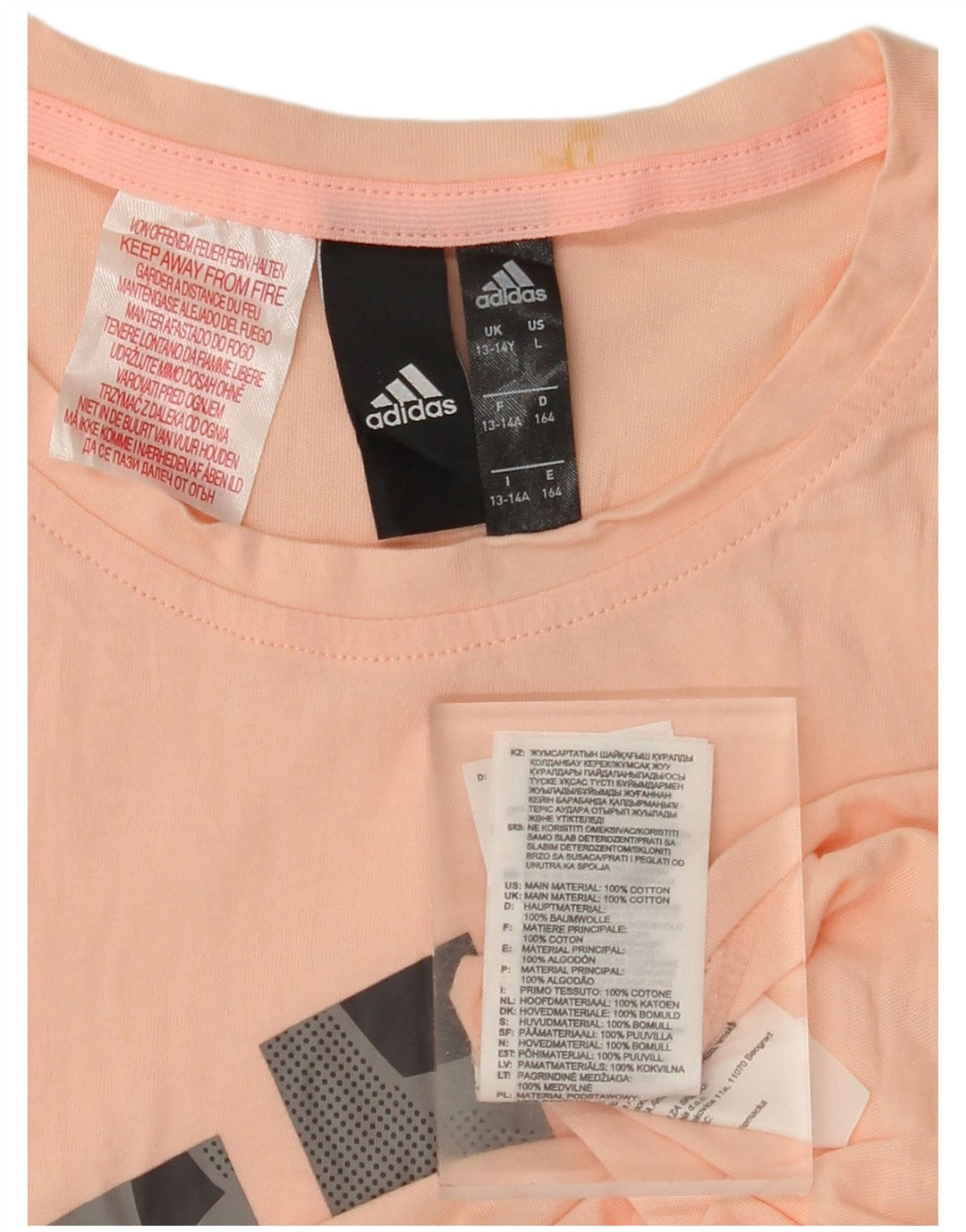 Camiseta ADIDAS Meninas Graphic 13-14 Anos Algodão Rosa