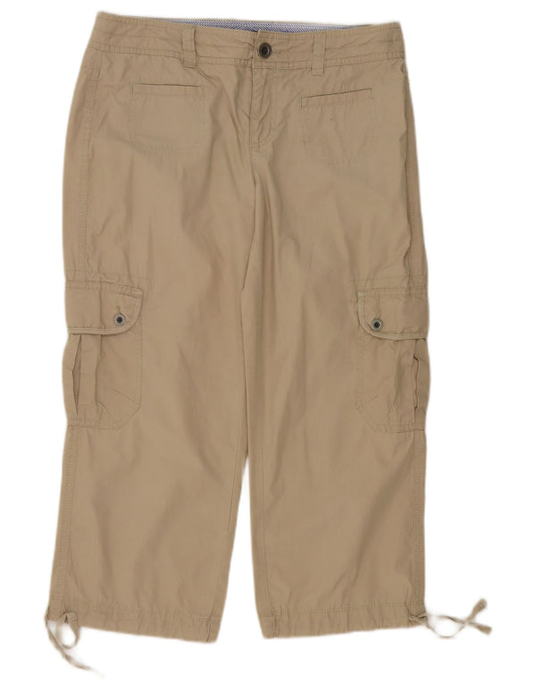 Calça cargo feminina Tommy Hilfiger EUA 6 médio W32 L24 algodão bege