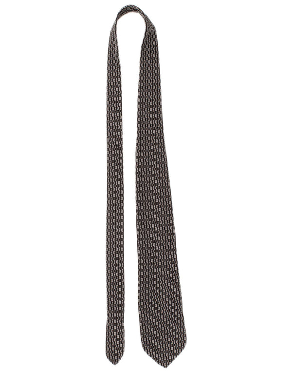 Gravata masculina Dolce & Gabbana tamanho único preto geométrico de seda clássico