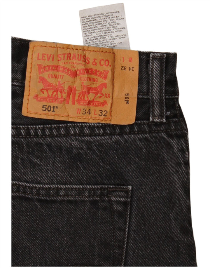 Jeans Levis 501 Straight Masculino W34 L32 Preto