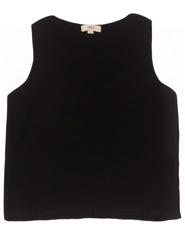 Colete feminino Marks & Spencer UK 12 viscose preta média