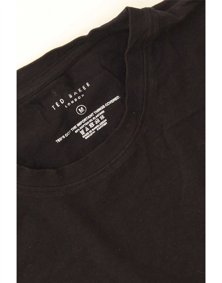 Camiseta masculina Ted Baker Top médio algodão preto