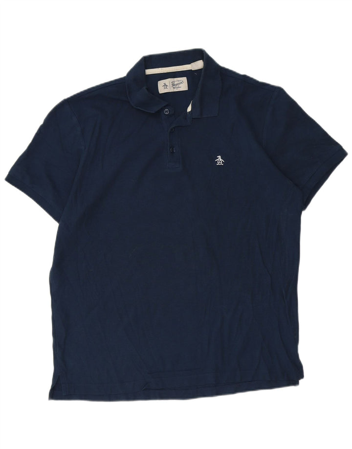 Camisa polo masculina PENGUIN de algodão azul marinho médio