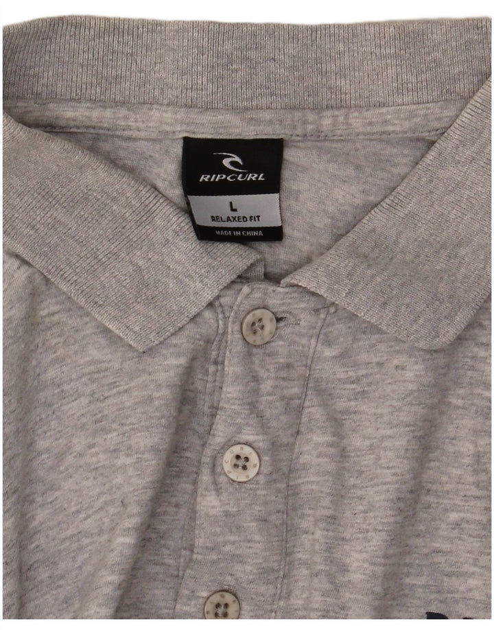 Camisa polo masculina Rip Curl Relaxed Fit grande listrada cinza