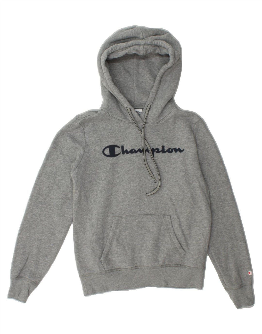 CHAMPION Womens Graphic Hoodie Jumper UK 10 Small Grey Cotton Vintage Champion and Second-Hand Champion from Messina Hembry 