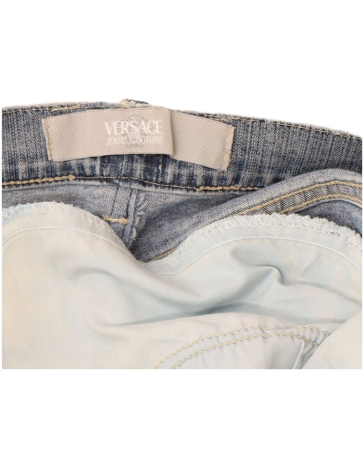 Jeans retos femininos Versace W34 L31 azul