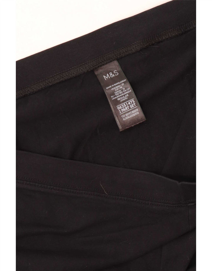 Leggings femininos Marks & Spencer UK 20 2XL algodão preto