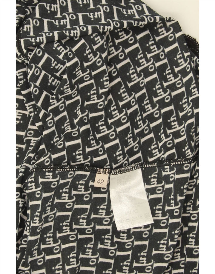 Liu Jo Vestido feminino evasê IT 42 poliéster geométrico preto médio