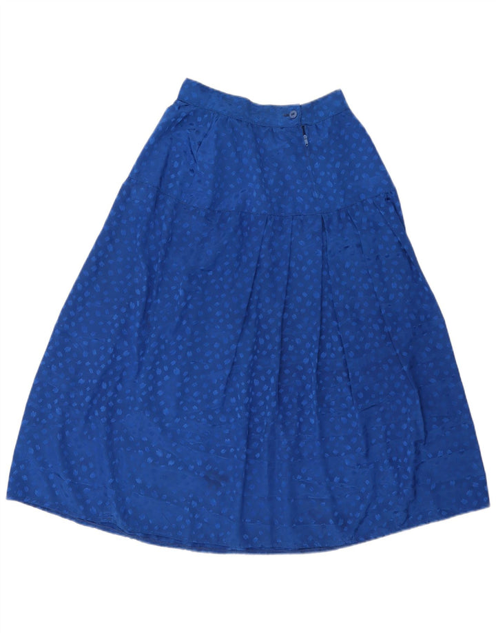 Saia larga feminina vintage W24 XS azul manchada