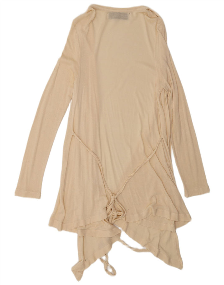 Suéter cardigã feminino Zara Longline Reino Unido 12 médio bege