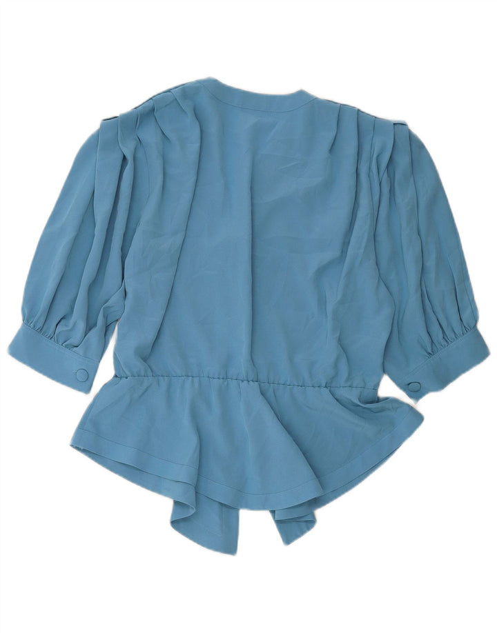 Blusa feminina de manga curta MARIO PUCCI CECCONI IT 42 azul médio