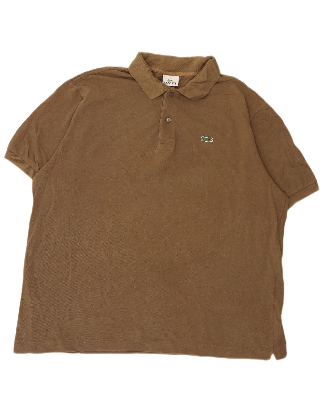 Camisa polo masculina Lacoste tamanho 7 2XL algodão marrom