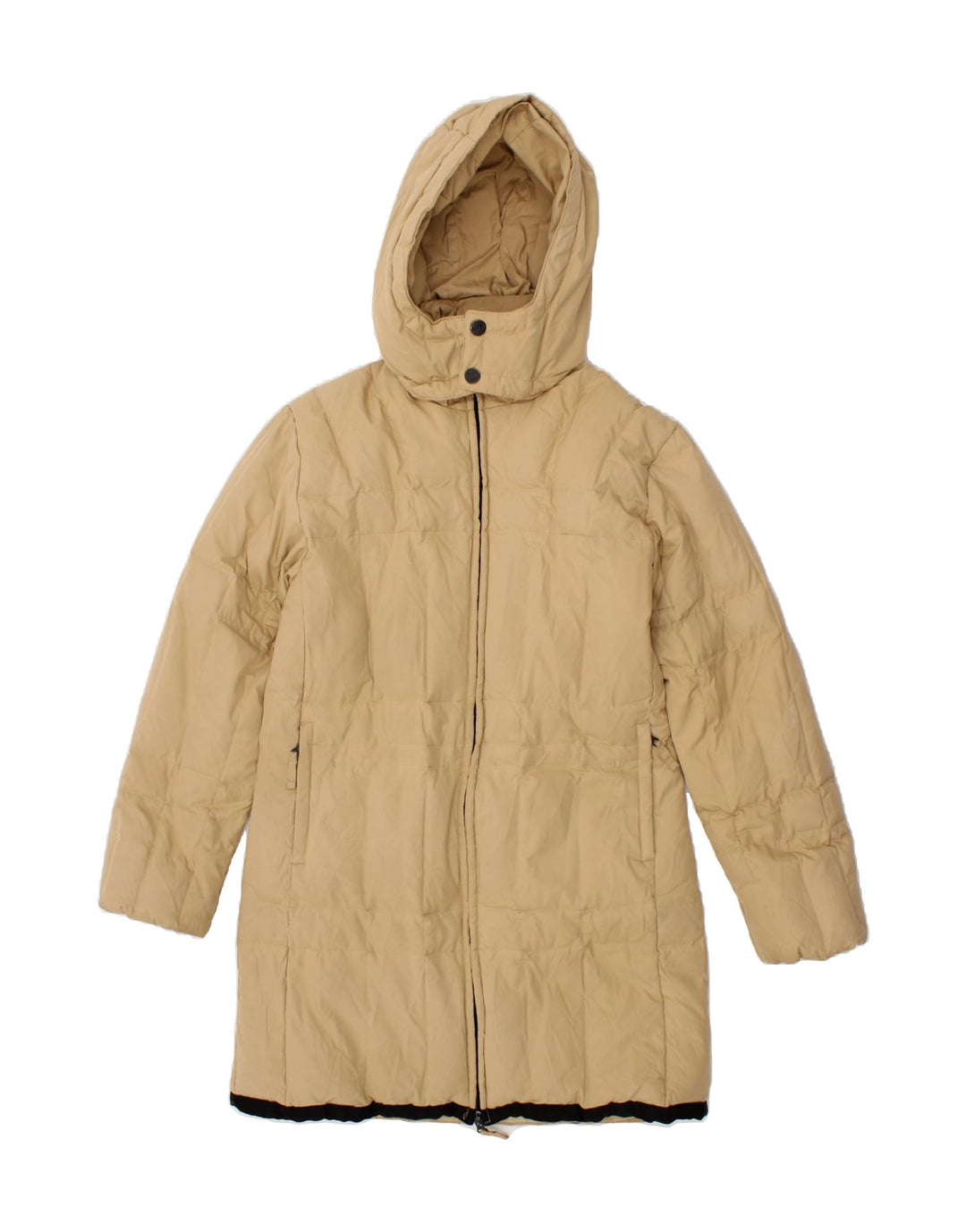 SLAM Womens Hooded Padded Coat UK 10 Small Beige Polyester Vintage Slam and Second-Hand Slam from Messina Hembry 