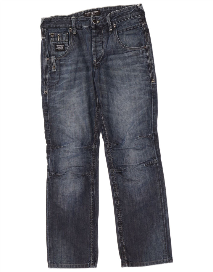 Jack & Jones Mens Straight Jeans W30 L30 Azul Algodão